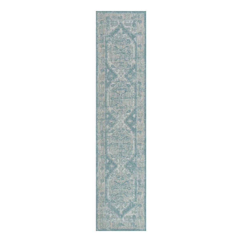 Oriental Indoor / Outdoor Rug, Runner 2'7" x 12'