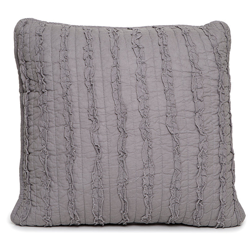Coussin en coton Ruffle, Gris