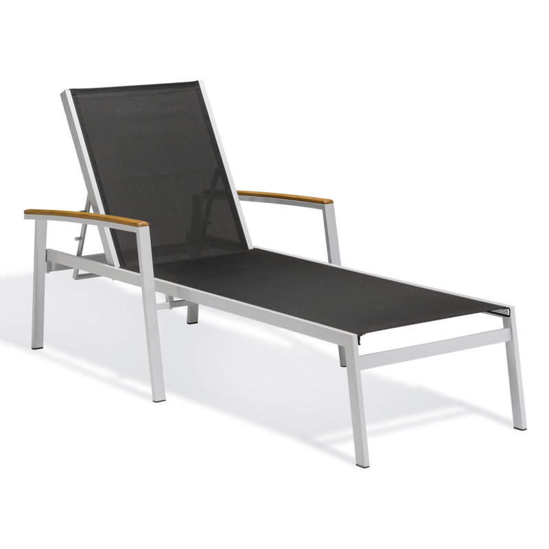 Travira Outdoor Chaise Lounge, Black