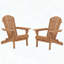 Ensemble de 2 chaises pliantes en bois Adirondack (dossier pré-assemblé)-648539429