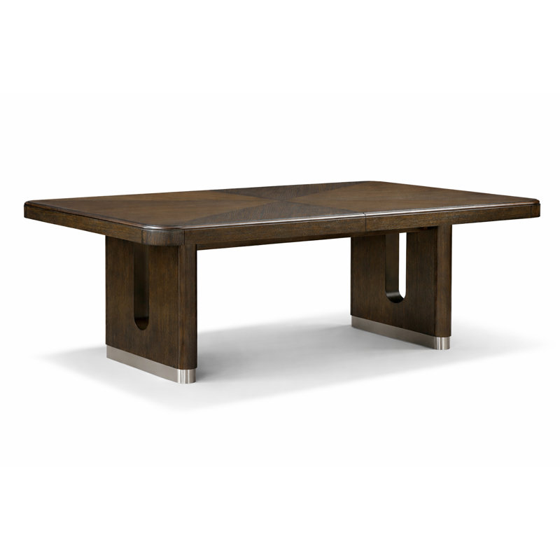 Claybourne 66.5"–84.5" Modern Extendable Dining Table with Wire-Brushed Oak Veneer Top – Seats 6
