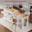 Îlot de cuisine 74,5 pouces avec table de salle à manger extensible, îlot de cuisine sur roulettes pour la cuisine, la salle à manger-548619006