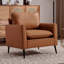 Canapé rembourré en cuir 2 pièces, fauteuil de chambre simple de style nordique rétro avec balcon-344908588
