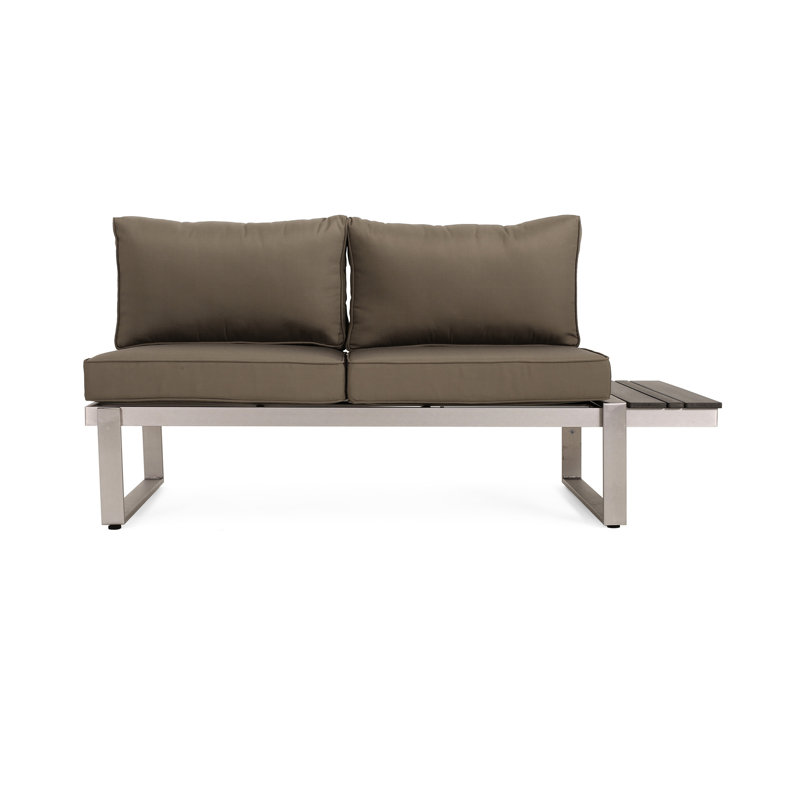 Khaki Aluminium Right Arm Seater - Modern Choice. 65In. Product Depth, 30.86In. Width, 26.84In. Height, 42.86Lb Elegant Seating Solution. 42.86Lb. Weight