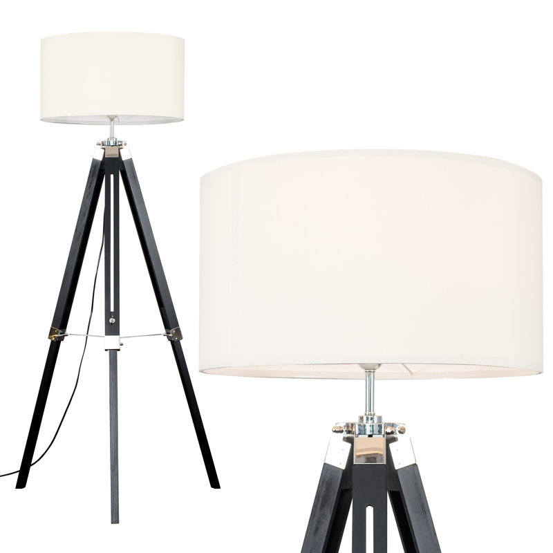 Bella Vista 127.5cm Tripod Floor Lamp, Black