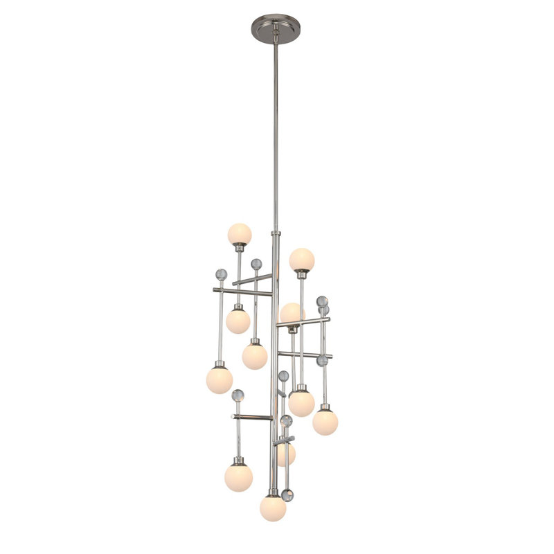 Mercer 11-Light Polished Nickel Steel Sputnik Chandelier