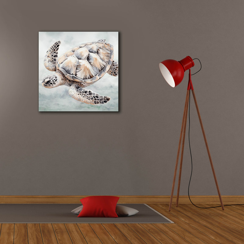 Epic Graffiti 'Cape Cod Turtle'  by Nicole DeCamp Canvas Wall Art, 26" x 26", 26" H x 26" W