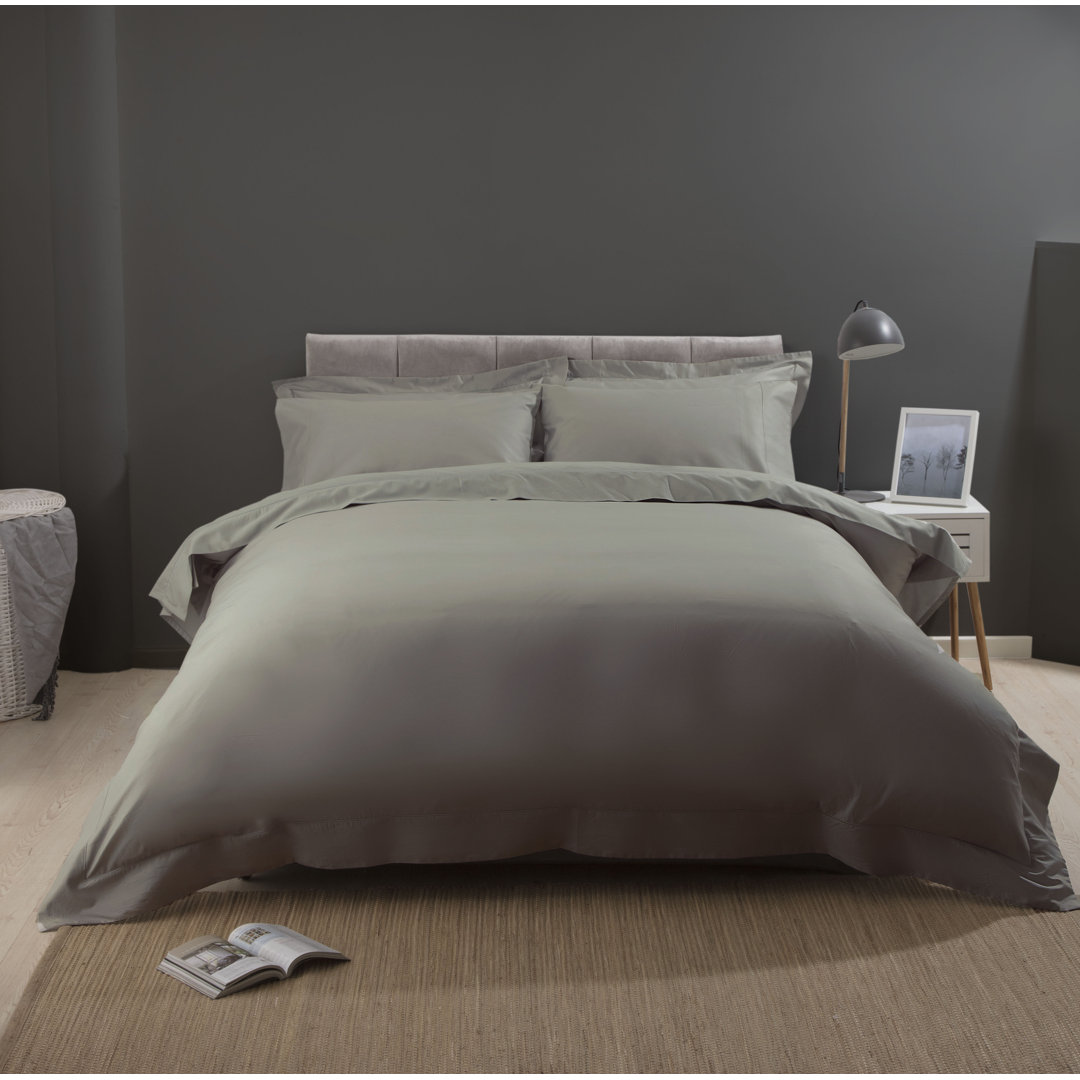 Plain Dye 400 TC Egyptian-Quality Cotton Cotton Solid Colour Duvet Cover