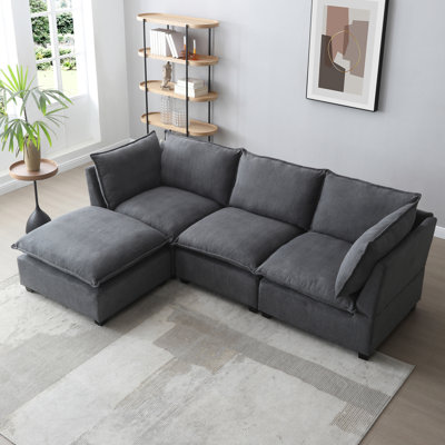 Upholstered L-Shaped Sectional Reversible