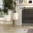 Cole And Grey 2 Piece Metal Deep Dome Speckled Indoor Outdoor Planter With Gold Stands Set