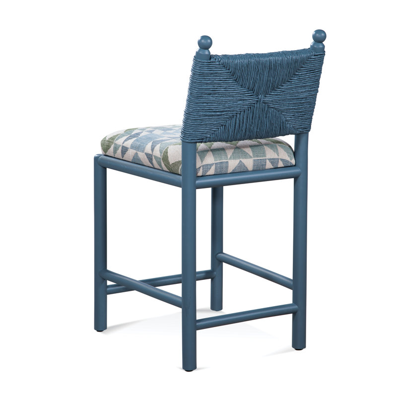 Dulce Counter Stool, Antique Frost White, Basic Blue; 0317-63