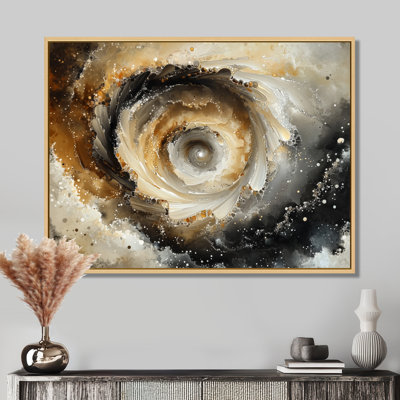 Encre cosmique marbrée spirale de rêve - formes abstraites modernes, art mural sur toile
