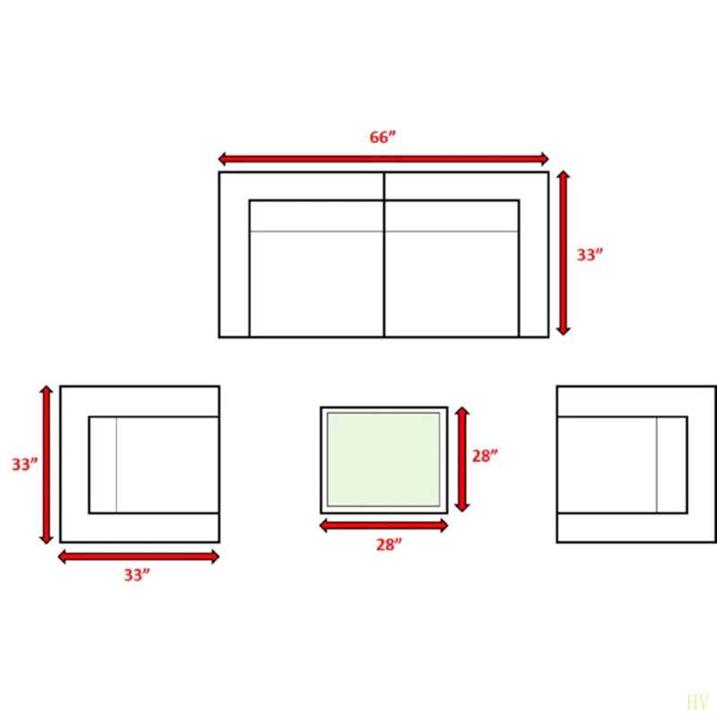 Ensemble de canapé de patio en rotin 4 pièces avec coussins entièrement assemblé
