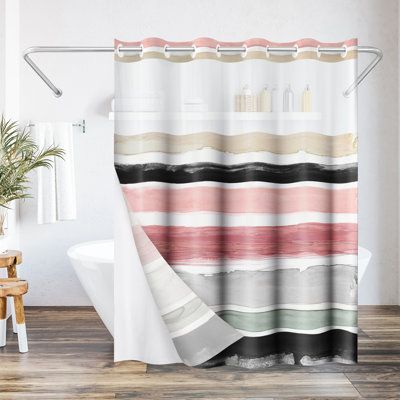  Rideau de douche 72X75 Hookless - 100% polyester