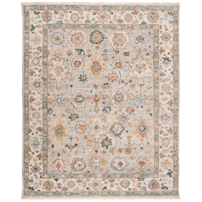 Traditional Hand-Knotted Red Wool and Cotton Area Rug 8' x 10'