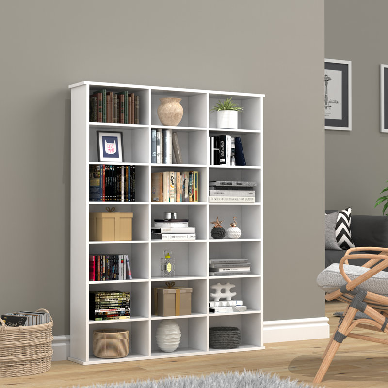 Inbal 136cm H x 105cm W Standard Bookcase, White