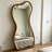 Vintage Walnut-Shaped Irregular Frame High-Definition Full-Length Mirror-1852445293
