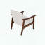Chaise d'appoint Mid-Century en tissu de laine, accoudoirs inclinés et structure en bois