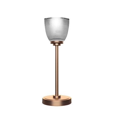 Parisien Accent Lamp Shown In New Age Brass Finish With 5" Clear Ribbed Glass