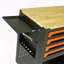 Chariot à outils multifonctionnel à 4 tiroirs avec roulettes et plateau en bois orange-121650184