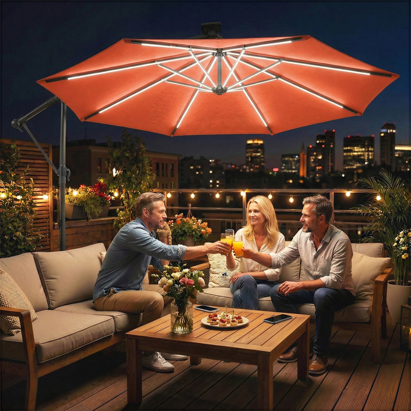 300cm Cantilever Parasol, Orange