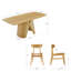 70" Wooden  Dining Table With 6 Pcs Wood Kitchen Dining Chairs-689159094