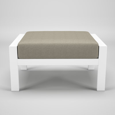 Repose-pieds d'extérieur en métal avec coussin Sunbrella Townsend