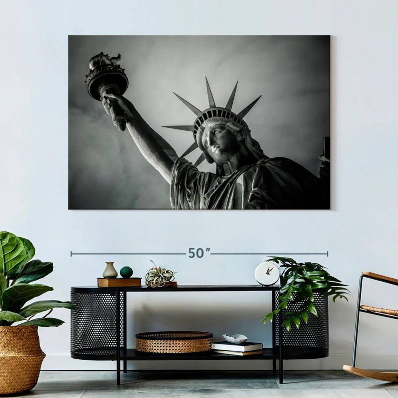 Rorry Overcast Statue Of Liberty, 34" H x 51" W