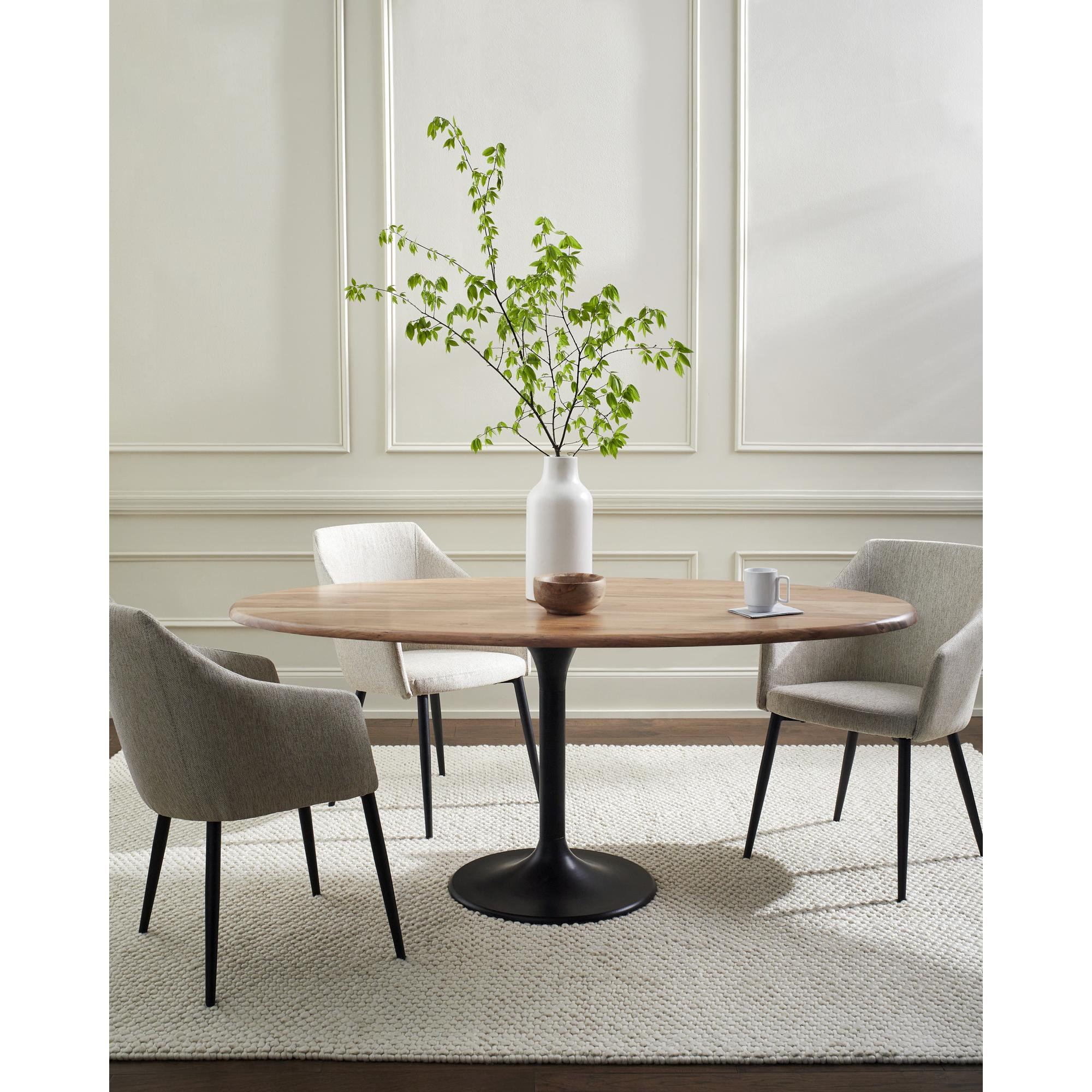 Victorine Modern Dining Table, 30"H x 71"W x 36"D, Wood