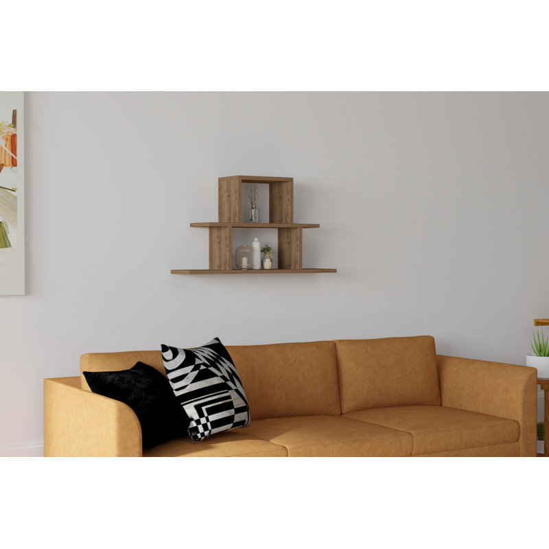 3 tablettes décoratives 3 pièces, Noyer
