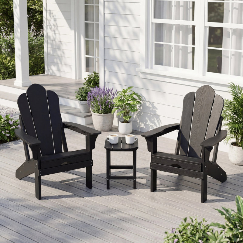 Chaise Adirondack noire pliante courbée en poly