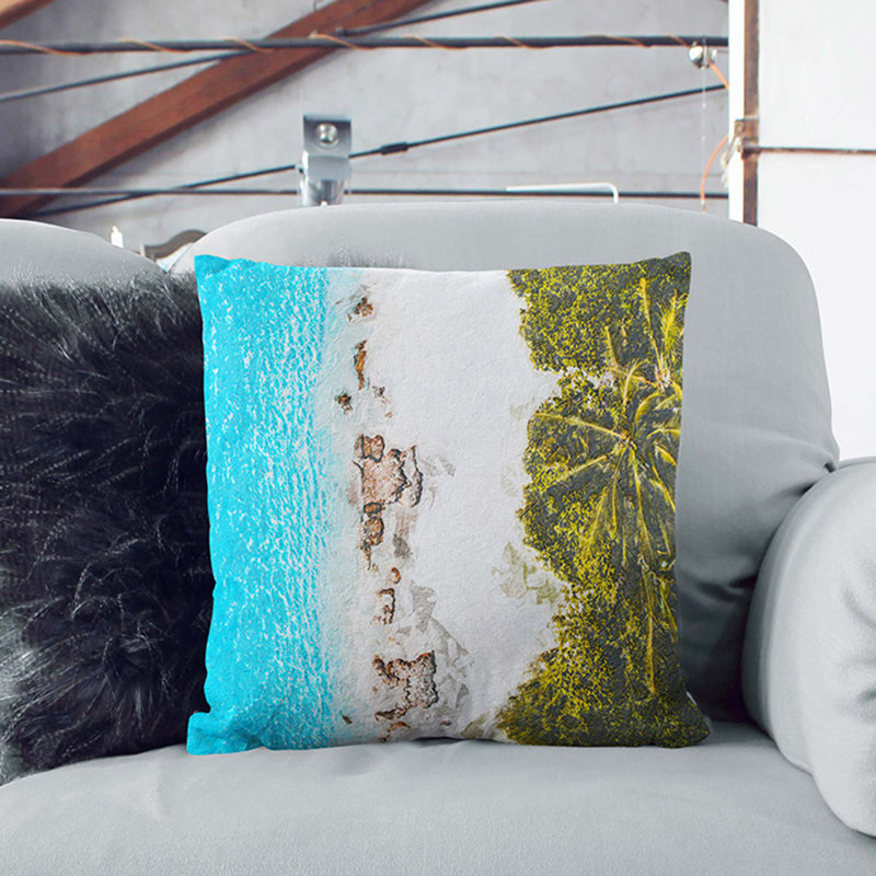 Square Throw Cushion, 40cm H x 40cm W x 15cm D, Black