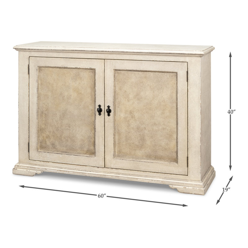 Foxmoor Rustic Beige Solid Pine Sideboard with Metal Accents