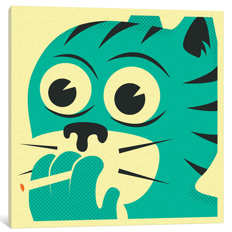 « fumer chat », impression sur toile, H 12 po x l 12 po x P 1,5 po