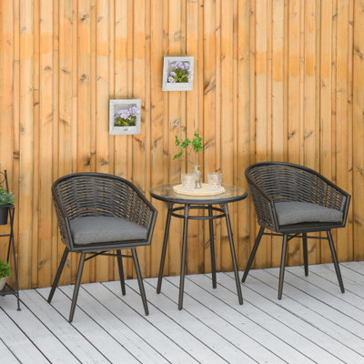 Round 3 - Piece 2 - Person Rattan Outdoor Bistro Set