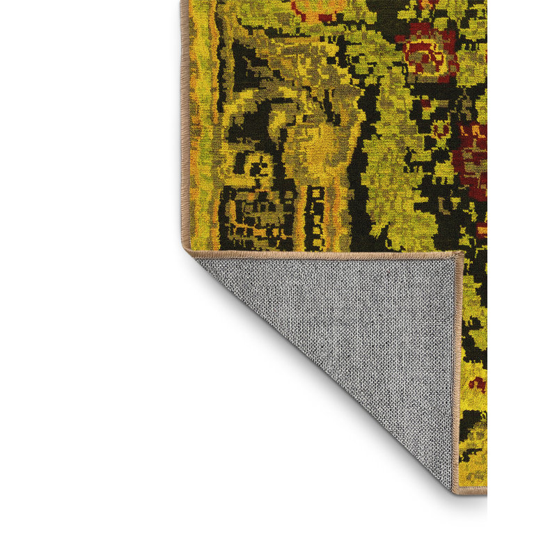 Washable Floral Indoor Rug, Rectangle 7' x 9'