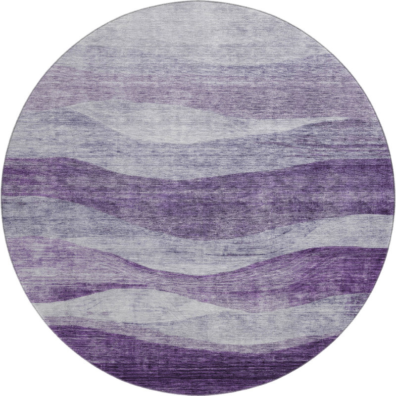 Premium Machine Washable Krause AMF1141 Swirls Rug, Round 8'