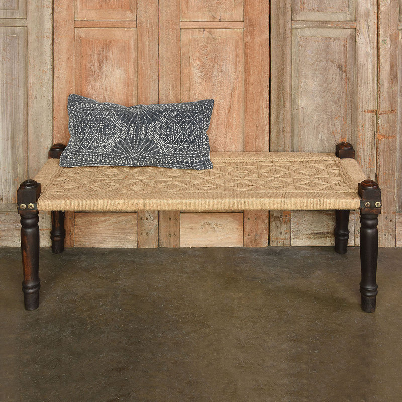 Indigo Hand-Printed Cotton Batik Lumbar Pillow