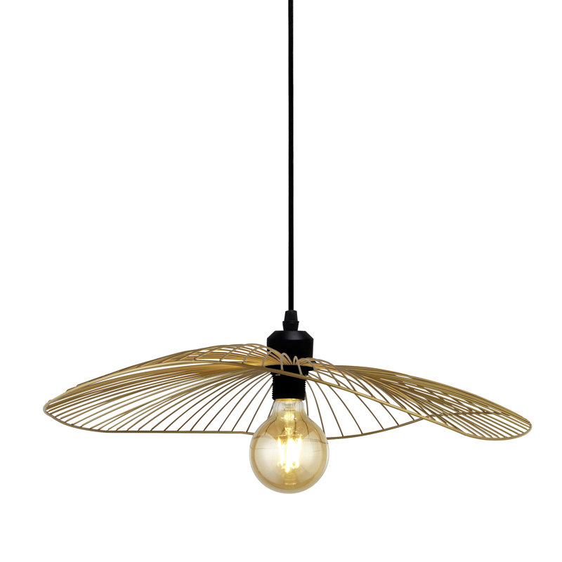 Chaliyah 1 - Light Black Single Pendant, Gold, 15 cm H x 51 cm W