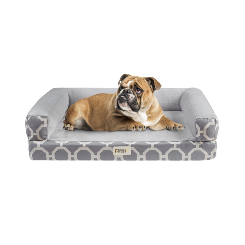 Harper Orthopedic Cushioned Plush Pet Bed, Medium (36" W x 28" D x 9" H), 41 - 70 lbs.