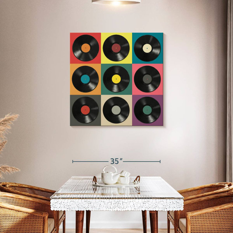 Abarca Vinyl Records, 36" H x 36" W