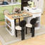 Extendable Kitchen Island Dining Table with Folding Top, Power Outlet, Drawers and Hidden Casters-880425465