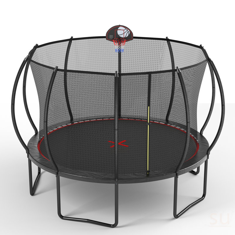 12FT Trampoline Pumpkin- Black Red