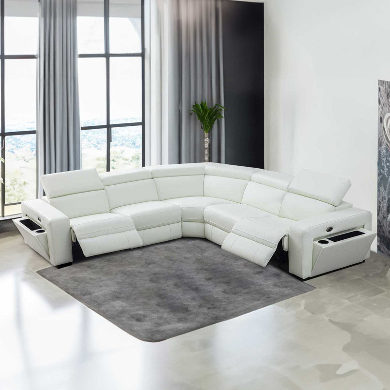 Upholstered Power Reclining U-Shaped Sectional Reversible