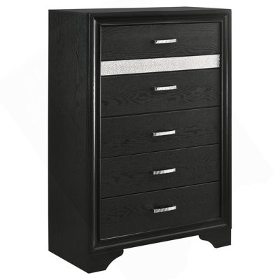 Annie Black 6-Drawer Bedroom Chest