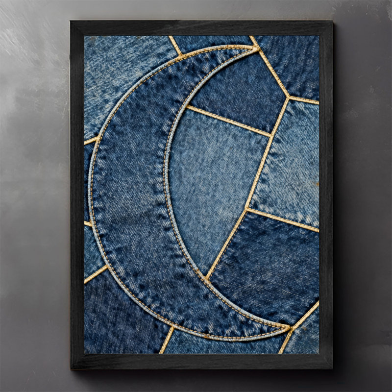 «Black Denim Vintage», art mural rétro, impressions sur toile de style rétro, H 11 po x l 9 po