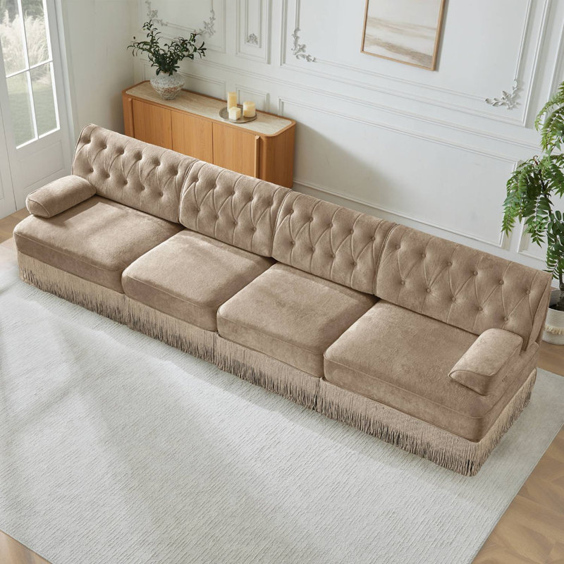 Canapé modulaire 135 po Chesterfield, Chameau