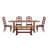 Fortville 78" Solid Wood Oak Finish Top 7-Piece Dining Set With French Ladder Back Chairs-1836830949-1836830952