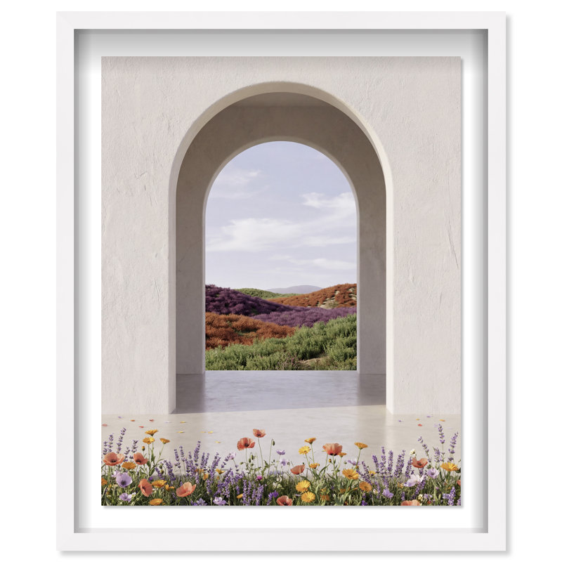 Window to Paradise Framed Graphic Art, 37.5"H x 31.5"W, White Shadowbox