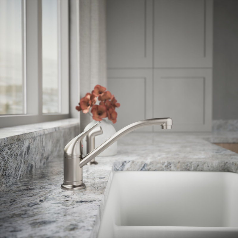 Single Handle Kitchen Faucet with Side Spray, Vibrant Stainless